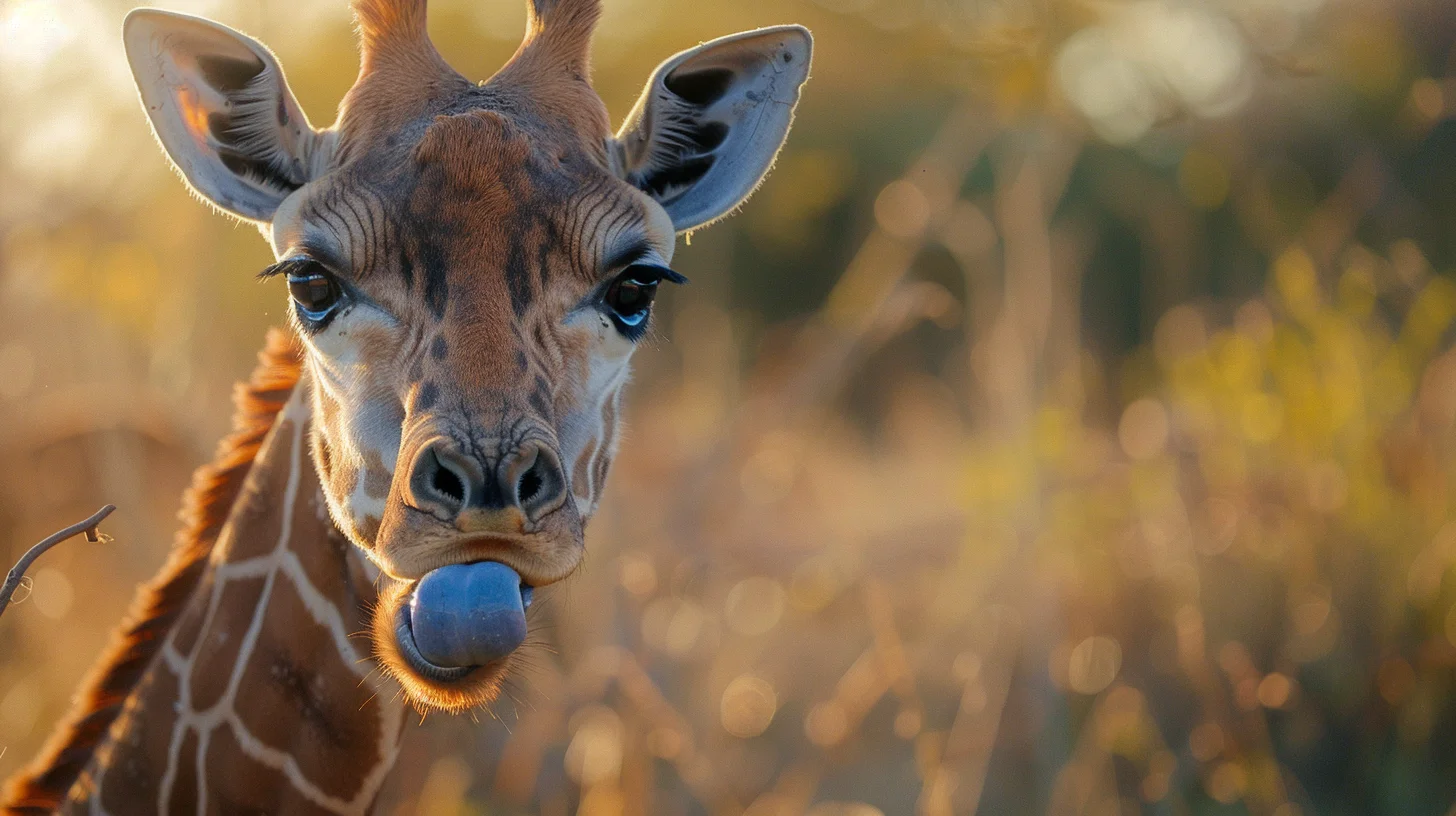 langue des girafes bleue